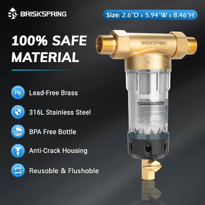 Najnowszy filtr wodny klasy żywnościowej 50 mikronów, wielokrotnie używalny, z systemem odwrotnego mycia i głębokiego oczyszczania wody gospodarstwa domowego