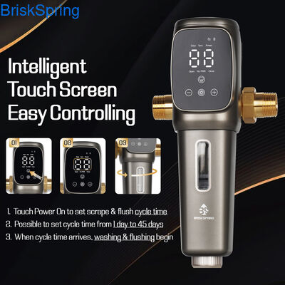 Całkowicie automatyczny wstępny filtr inteligentny filtr osadów, automatycznie płukanie całego domu wstępny filtr wody do ochrony hydrauliki domowej