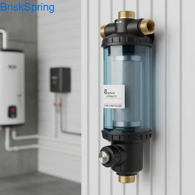 W pełni automatyczny filtr wstępny wody wielokrotnego użytku o średnicy 40 mikronów, przeznaczony do usuwania osadów z całego domu
