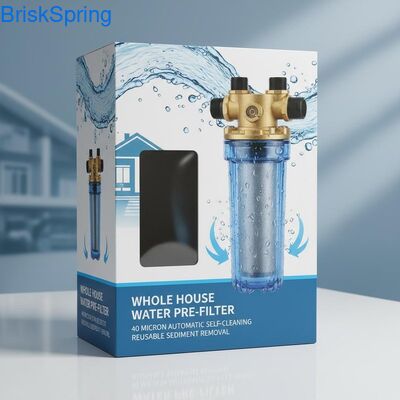 W pełni automatyczny filtr wstępny wody wielokrotnego użytku o średnicy 40 mikronów, przeznaczony do usuwania osadów z całego domu