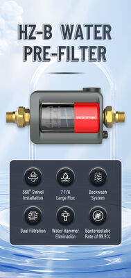 BriskSpring HZ-B-BS 40 Micron Whole House Sediment Pre Filter with SUS316L Stainless Steel Mesh and 7 T/H High Flow Capacity