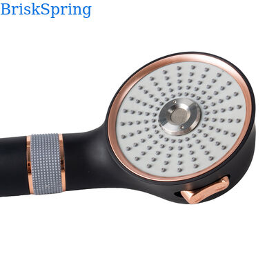 Luxury Black Rose Gold Micro Nano Bubble Shower Head with 3 Spray Modes and Water Saving Technology
