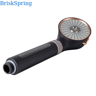 Luxury Black Rose Gold Micro Nano Bubble Shower Head with 3 Spray Modes and Water Saving Technology