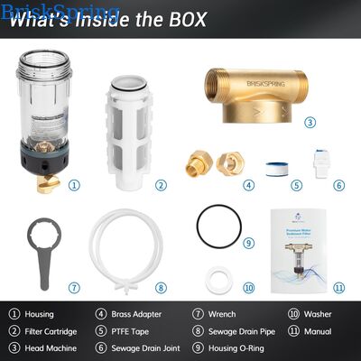 40 Micron Reusable Mesh Water Pre Filter with Manual Flushing for Whole House Spin Down Sediment Filtration