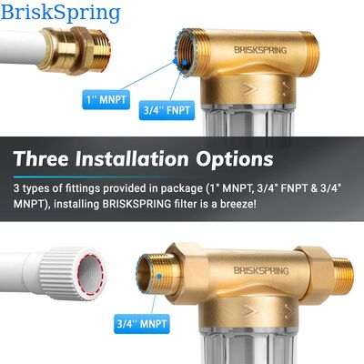 40 Micron Reusable Mesh Water Pre Filter with Manual Flushing for Whole House Spin Down Sediment Filtration